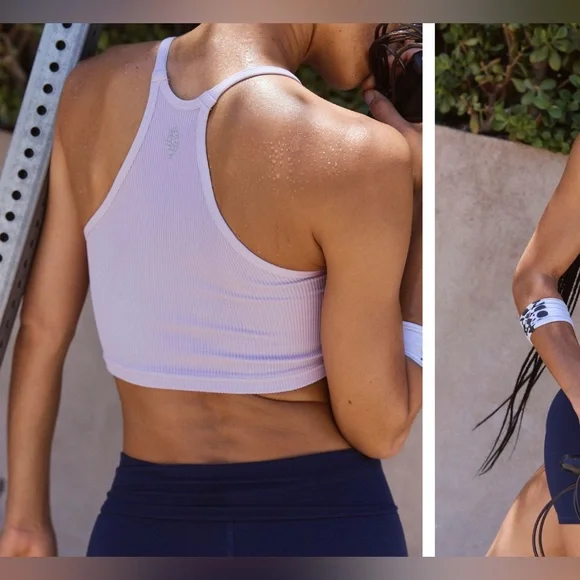 NWOT Free People FP Movement Happiness Runs Crop Tank lavender glaze XS/S - Picture 3 of 9